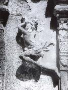 unknow artist Durga and the demon.  Mahisasaramardini-cave Mahabalipuram Spain oil painting artist